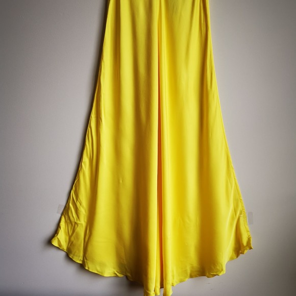 NEW L'agence Buttercup Yellow V-Neck Lorraine Trapeze Midi Slip Dress XS Summer - Picture 7 of 12